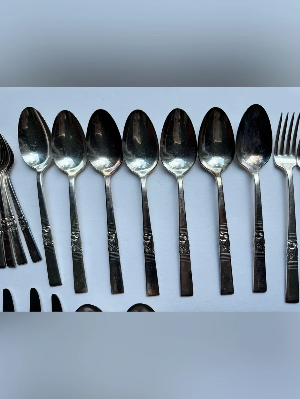 Morning Star By Oneida Community Silver Plated 49 Pieces Forks Spoons Vintage